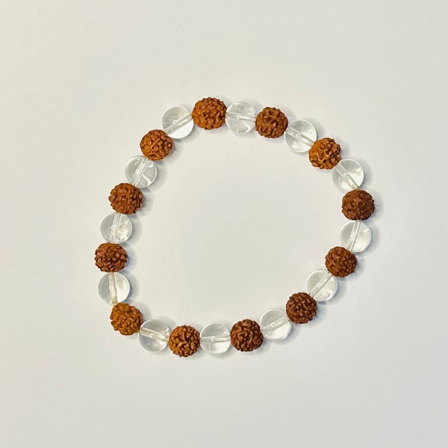 Crystal and Rudraksh Beads Bracelet