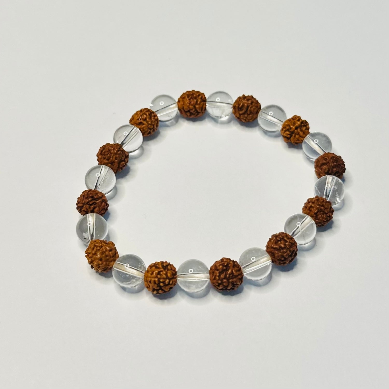 Crystal and Rudraksh Beads Bracelet