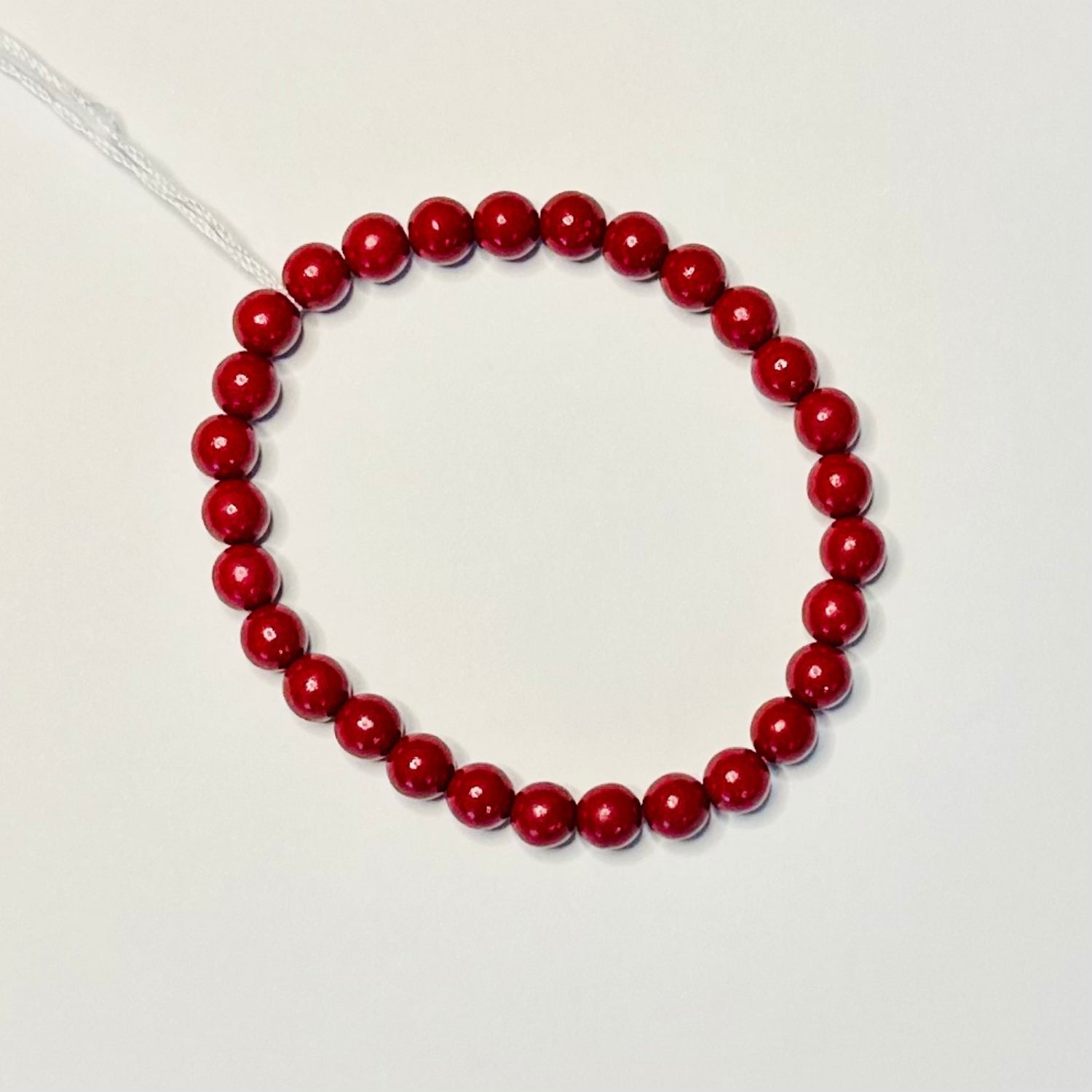 Natural Oar Cinnabar Red Beads Bracelet