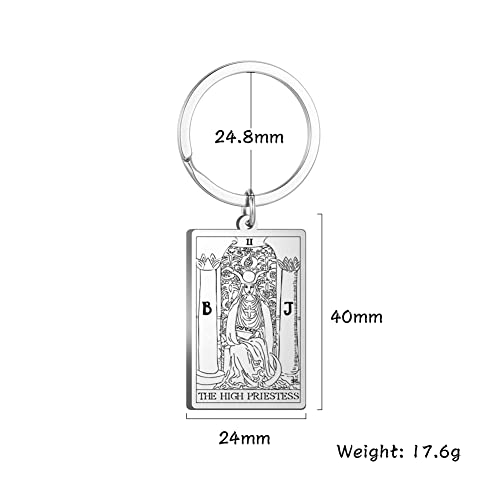 Tarot Cards Stainless Steel Vintage Amulet Wiccan Keychain