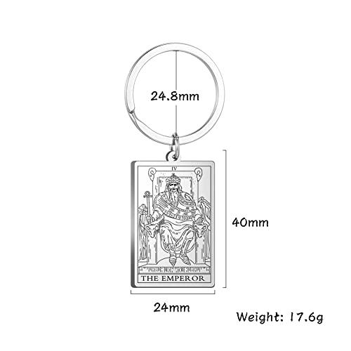 Tarot Cards Stainless Steel Vintage Amulet Wiccan Keychain