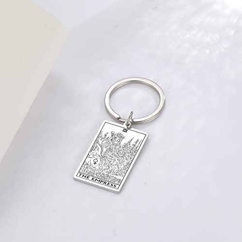 Tarot Cards Stainless Steel Vintage Amulet Wiccan Keychain