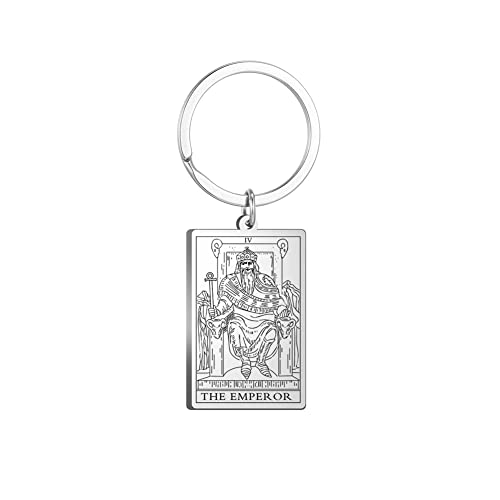 Tarot Cards Stainless Steel Vintage Amulet Wiccan Keychain