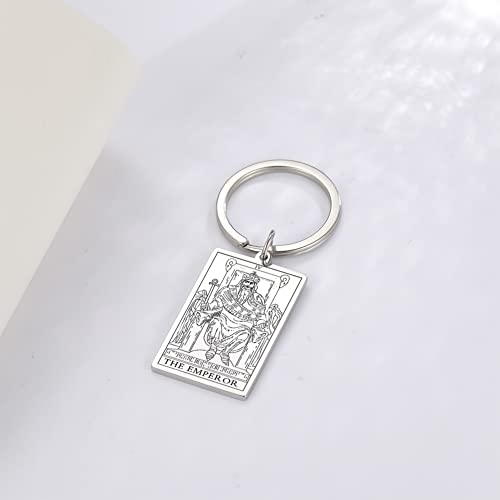 Tarot Cards Stainless Steel Vintage Amulet Wiccan Keychain