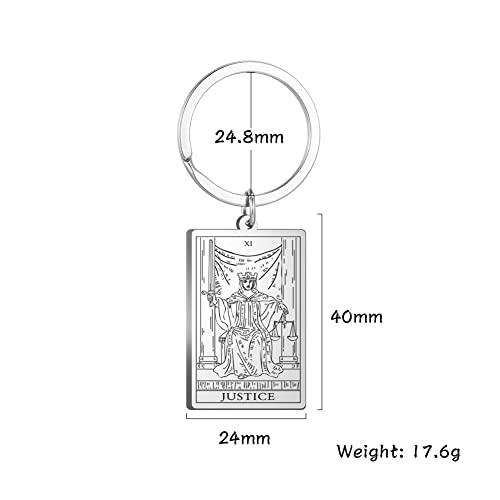 Tarot Cards Stainless Steel Vintage Amulet Wiccan Keychain