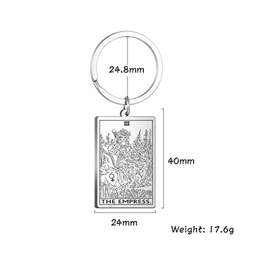 Tarot Cards Stainless Steel Vintage Amulet Wiccan Keychain