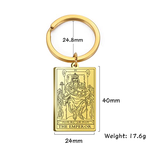 Tarot Cards Stainless Steel Vintage Amulet Wiccan Keychain