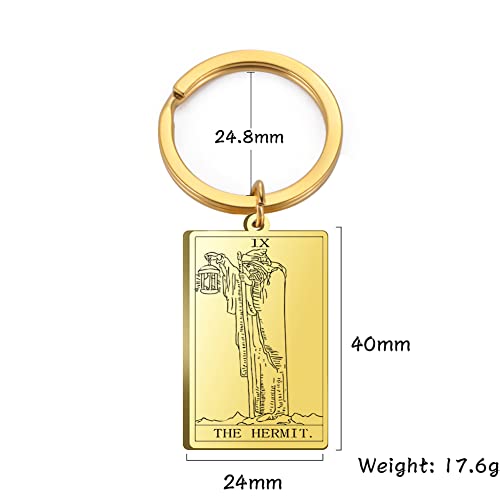 Tarot Cards Stainless Steel Vintage Amulet Wiccan Keychain