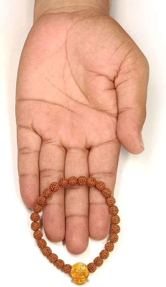 Panchmukhi Rudraksha Bracelet with Citrine