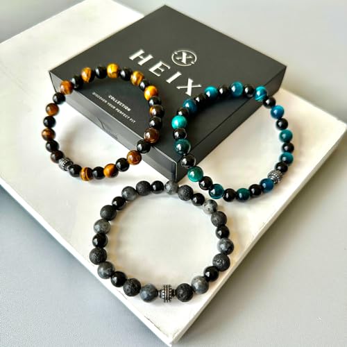 Nature Lava Stone TigerEye Bead Bracelet