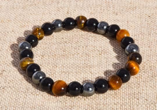 Hematite, Tiger Eye, & Obsidian Men's Bracelet