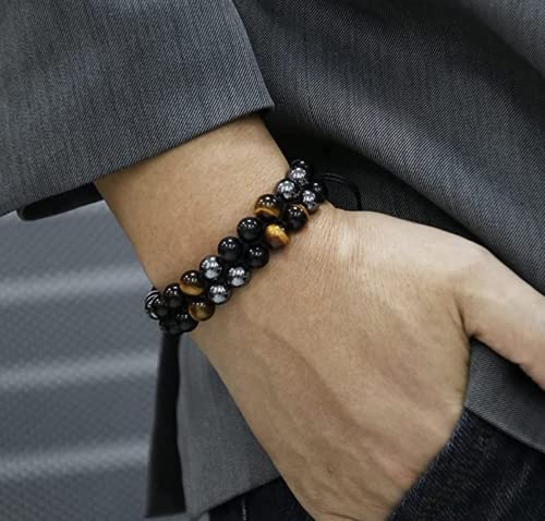 Healing Crystals Tigers Eye, Black Obsidian, and Hematite Bracelet