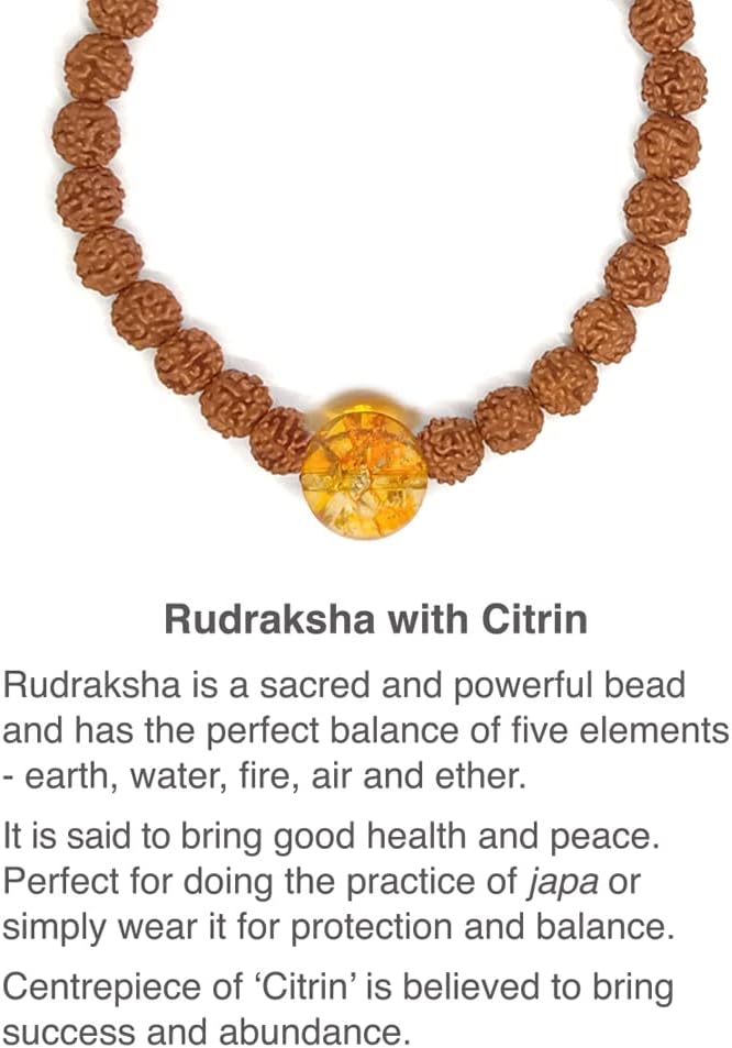 Panchmukhi Rudraksha Bracelet with Citrine