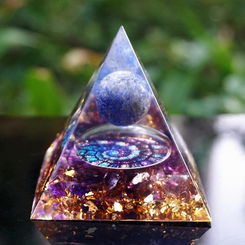 Amethyst Crystal Sphere Orgonite Pyramid