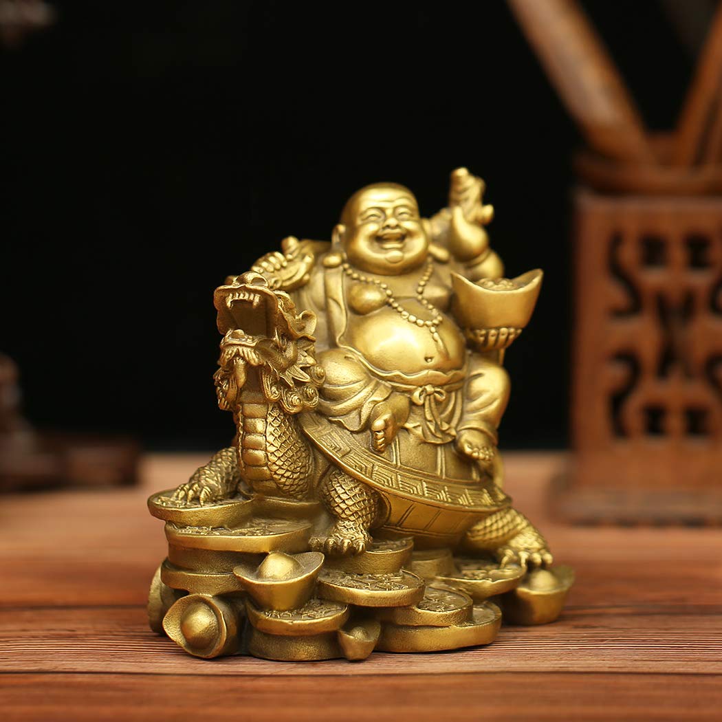 Laughing Buddha and Turtle Statue