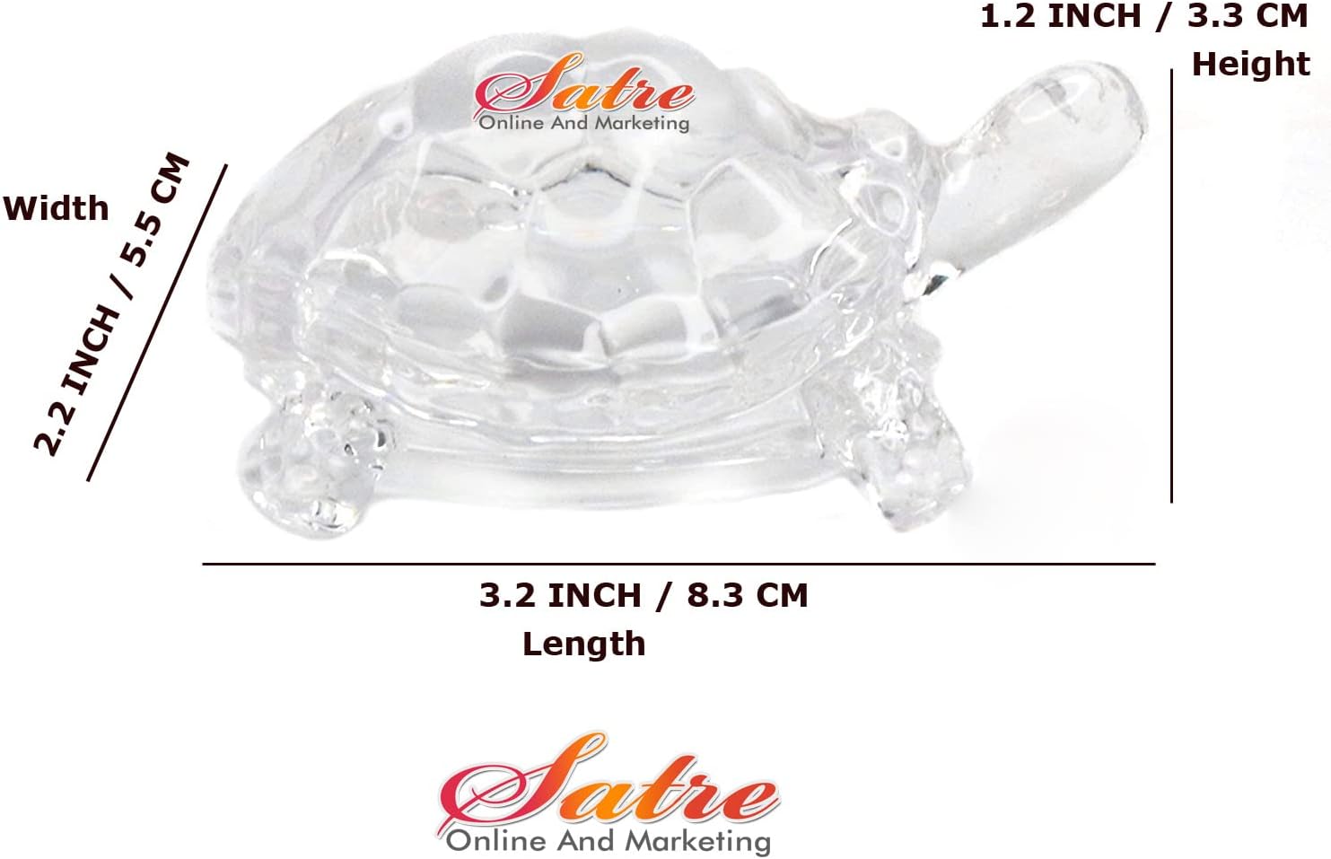 Vastu Feng Shui Crystal Glass Pot with Tortoise, Turtle For Showpiece Gift 2 pcs-Silver