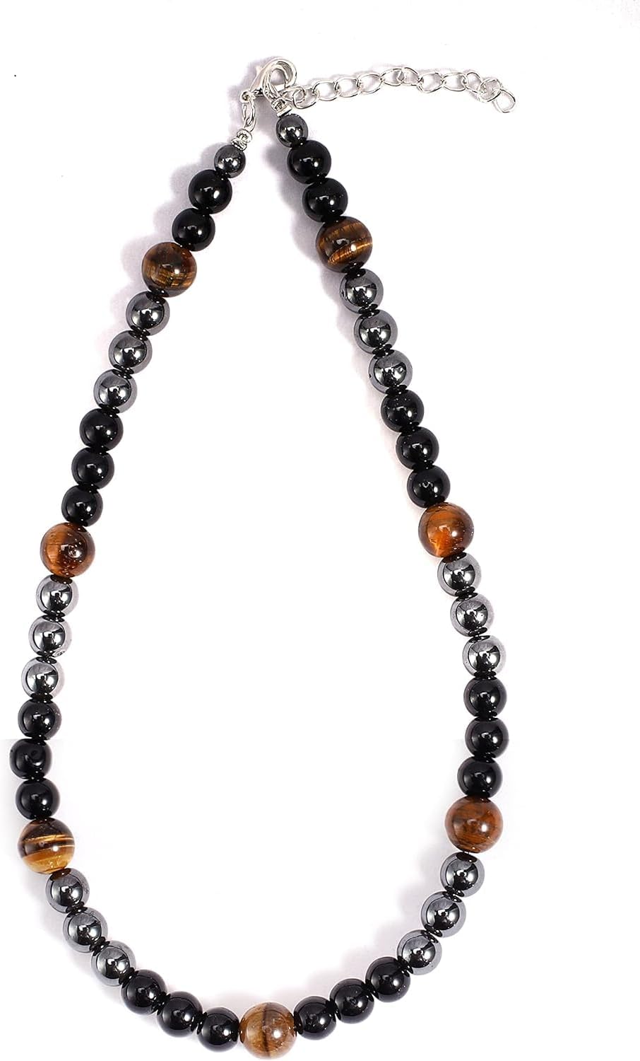 Triple Protection Tiger Eye Black Obsidian and Hematite Necklace