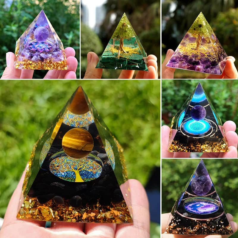 Amethyst Crystal Sphere Orgonite Pyramid