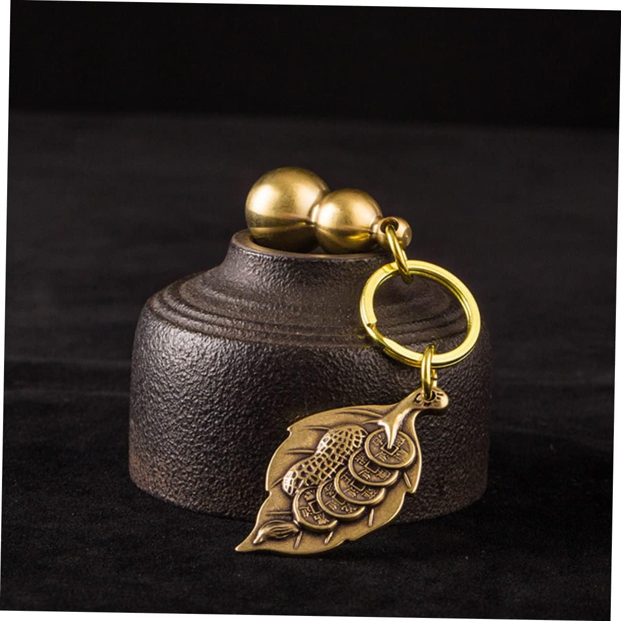 Copper Gourd Lucky Feng Shui Coin Keychain