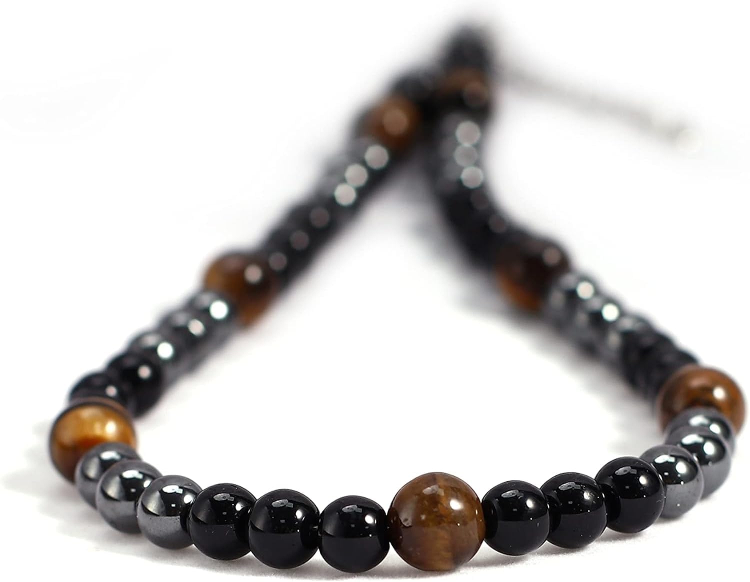 Triple Protection Tiger Eye Black Obsidian and Hematite Necklace