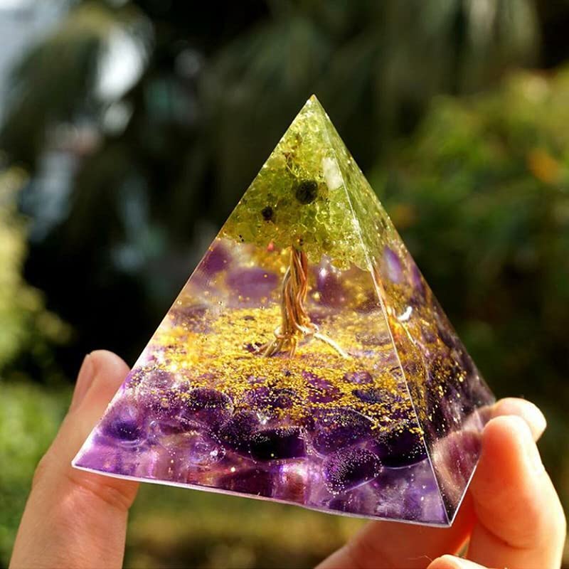 Amethyst Crystal Sphere Orgonite Pyramid