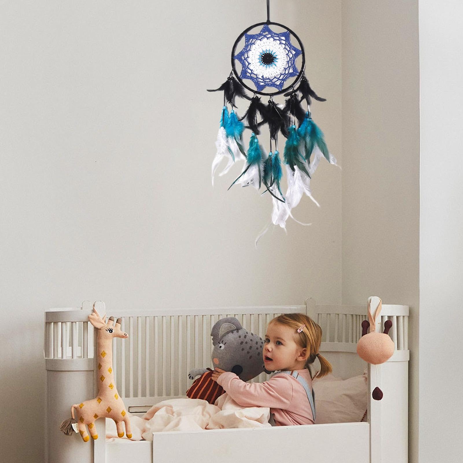 Blue & Black Feather Dream Catcher