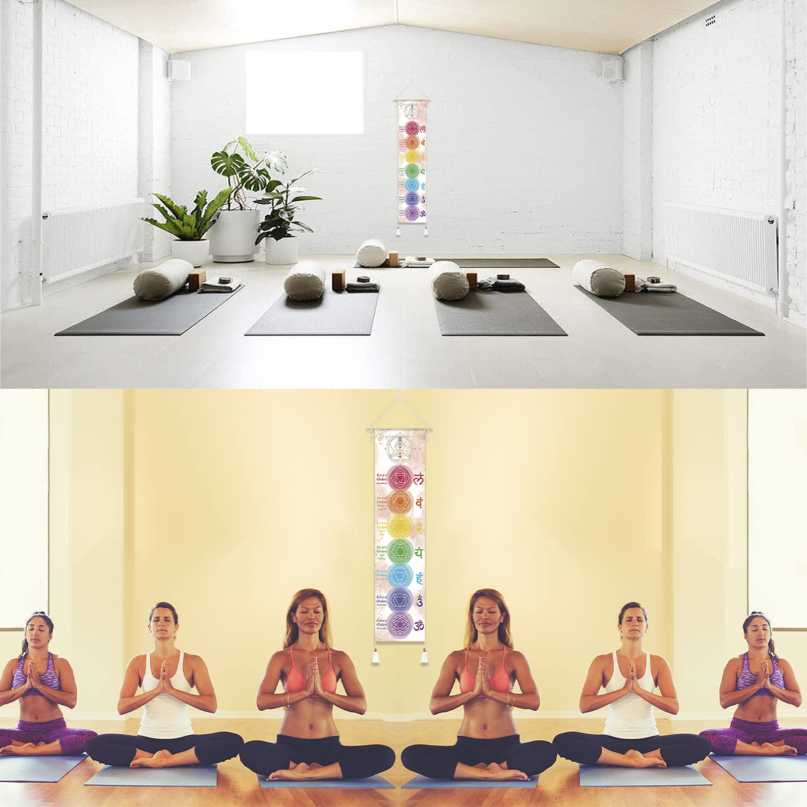 7 Chakras Yoga Wall Hanging 33 x 135 cm