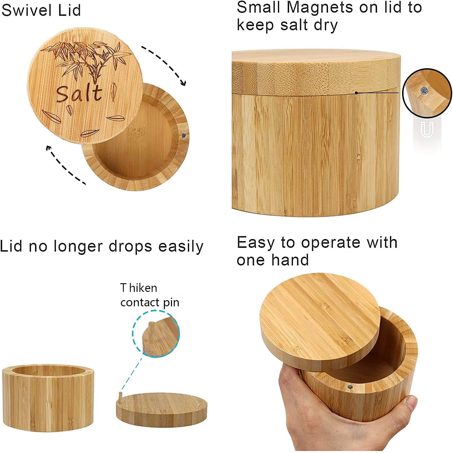 Salt Cellar, Bamboo Salt Box